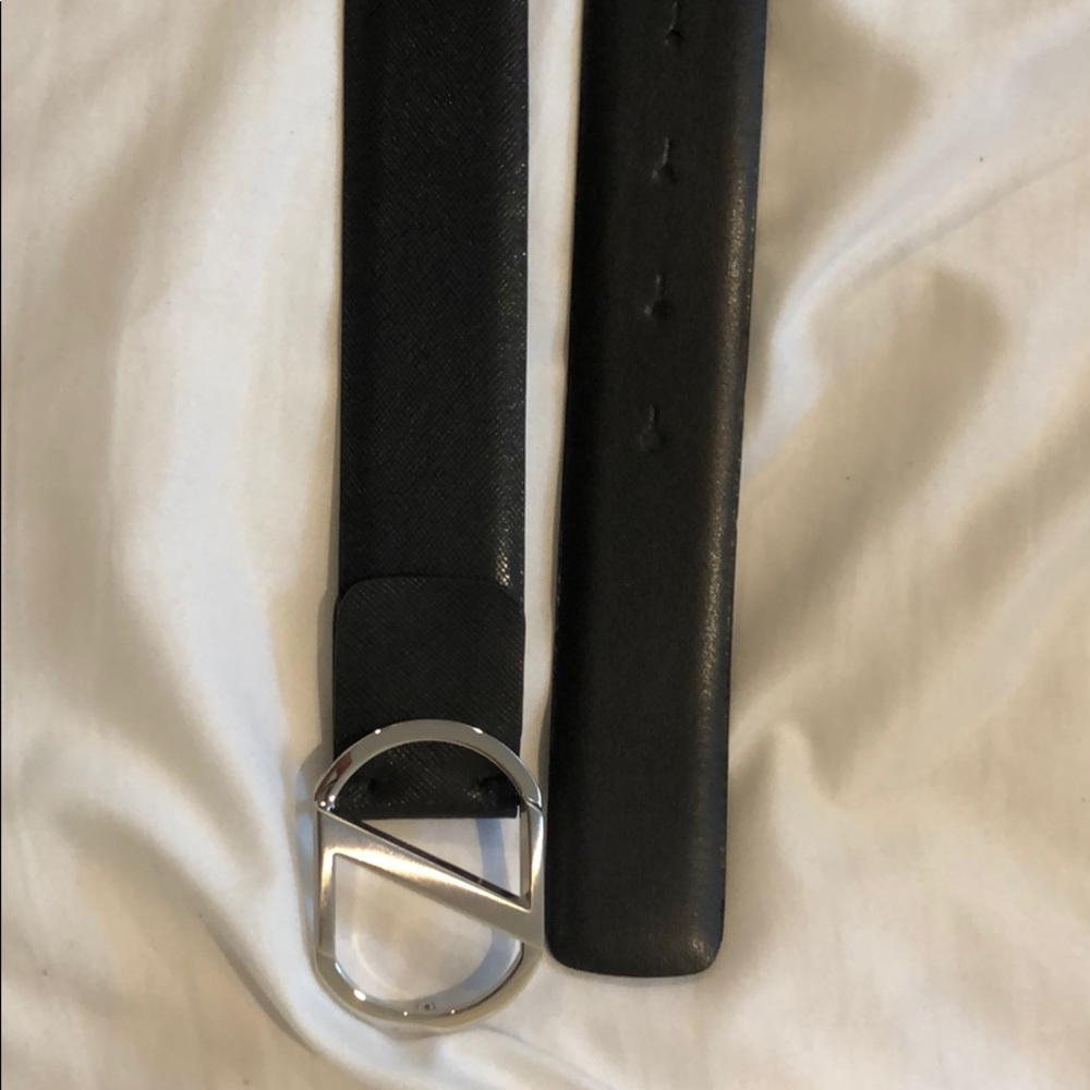 Zegna black leather belt
